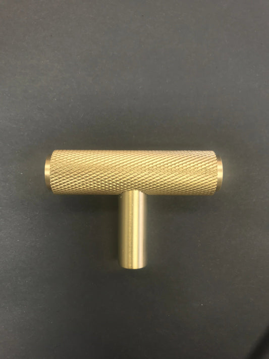 Piccadilly satin brass t bar knob