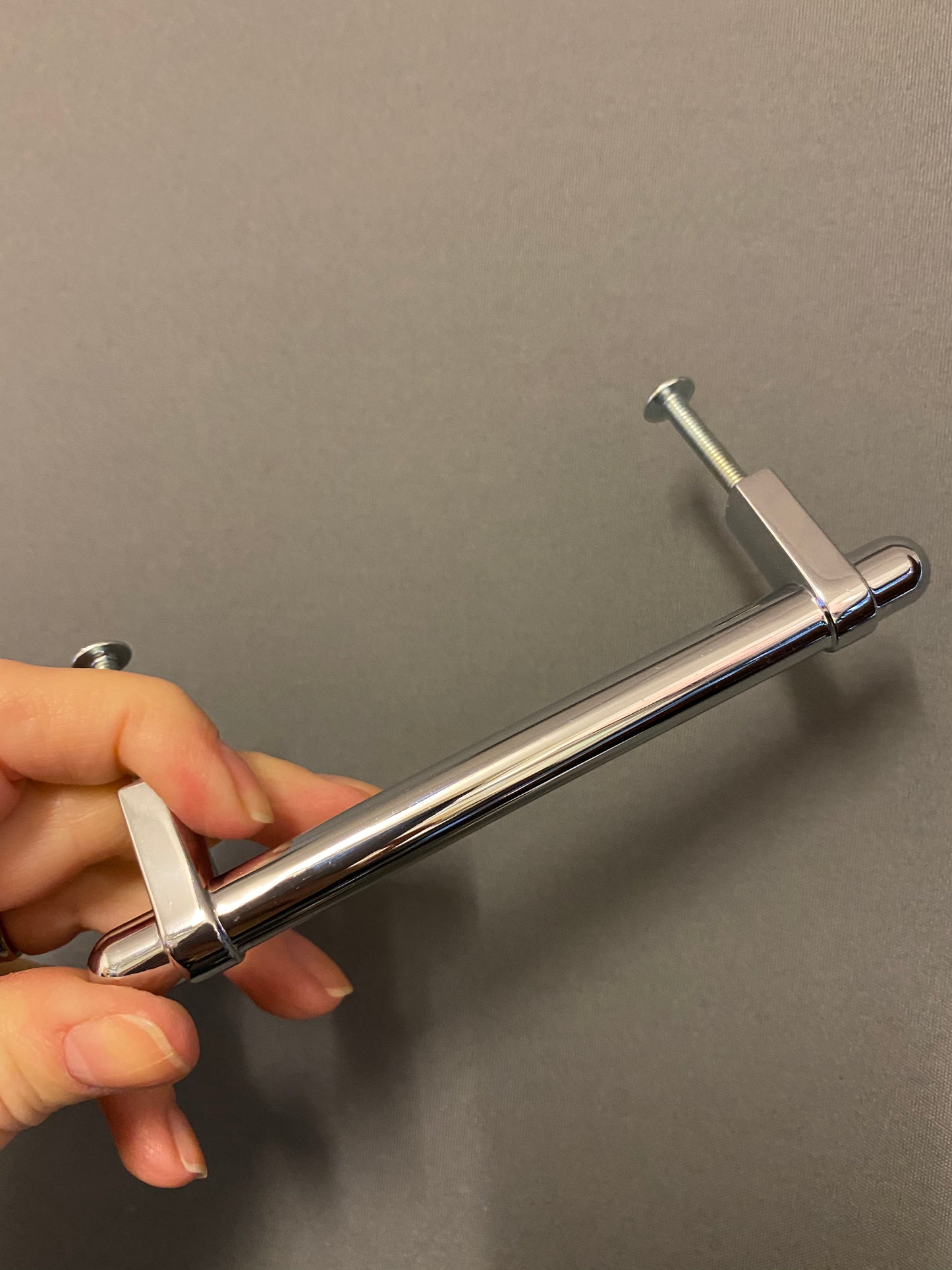 Polished chrome drawer pull