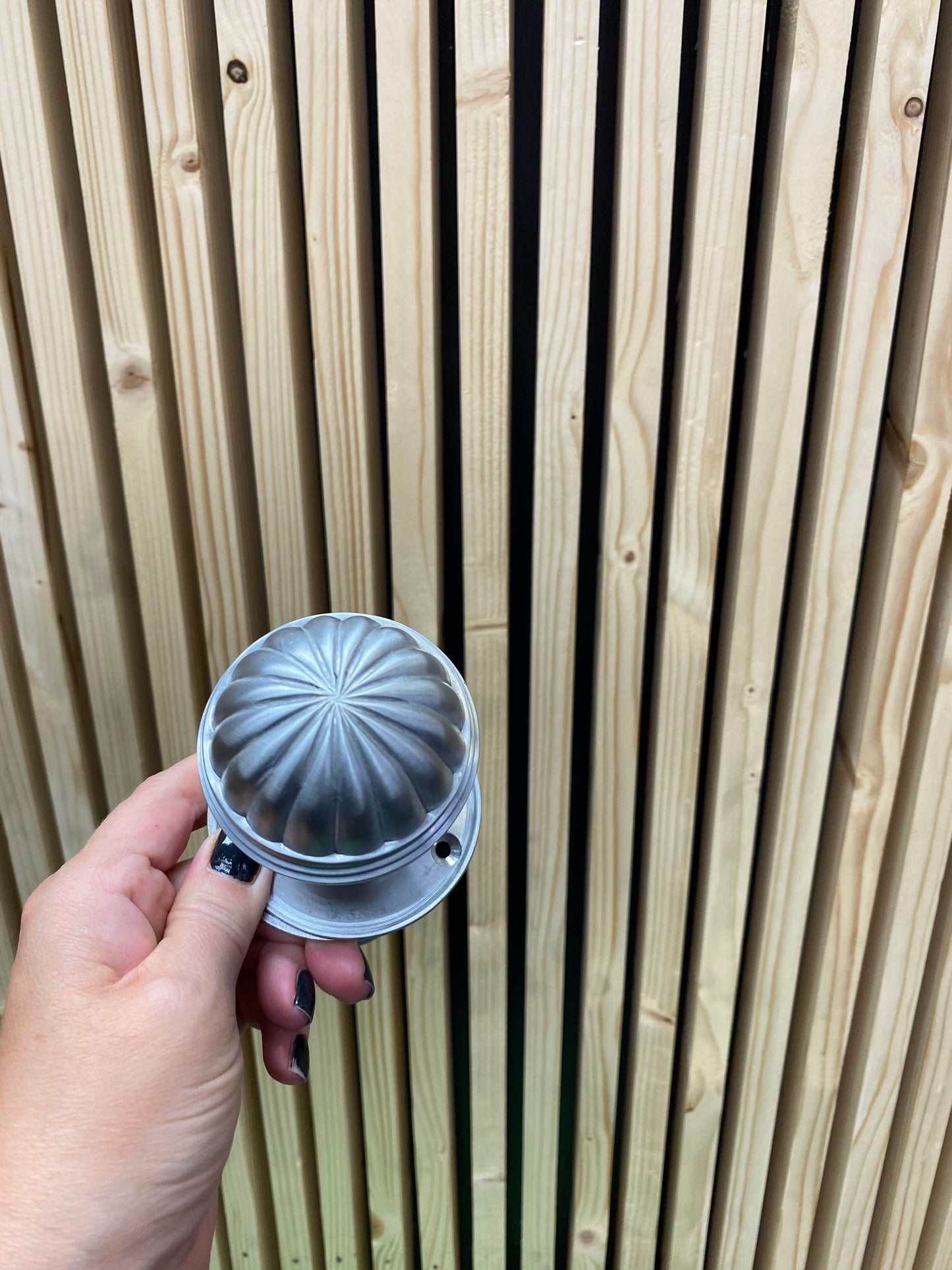 Fluted mortice knobs in satin chrome