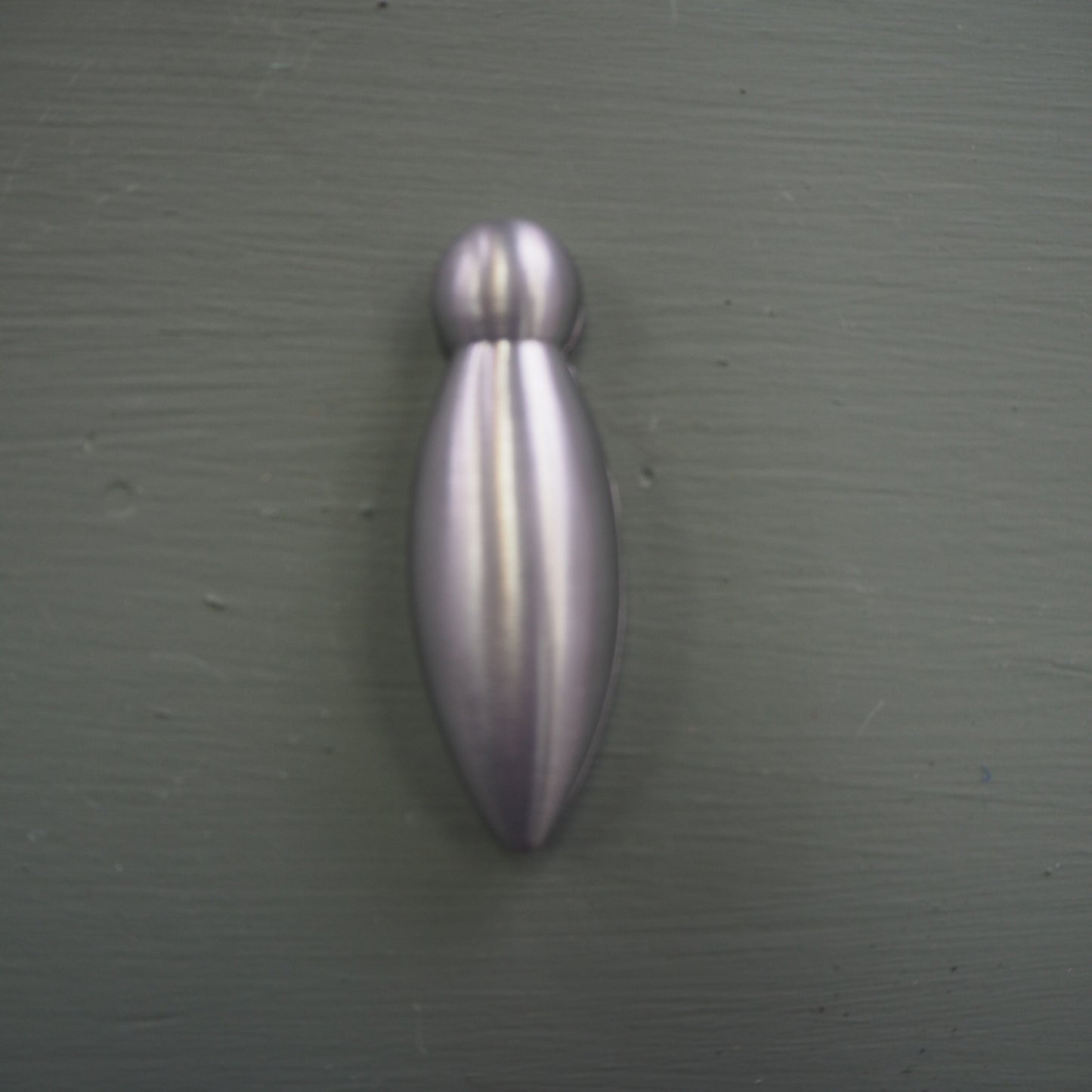 Satin chrome tear drop escutcheon