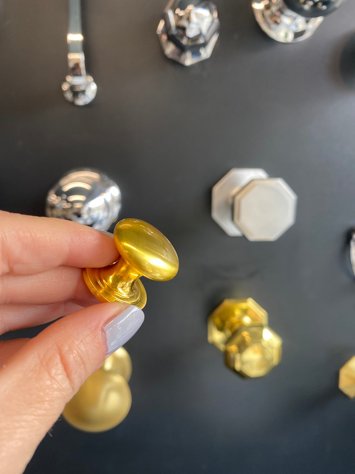 Satin brass cupboard knob 25mm