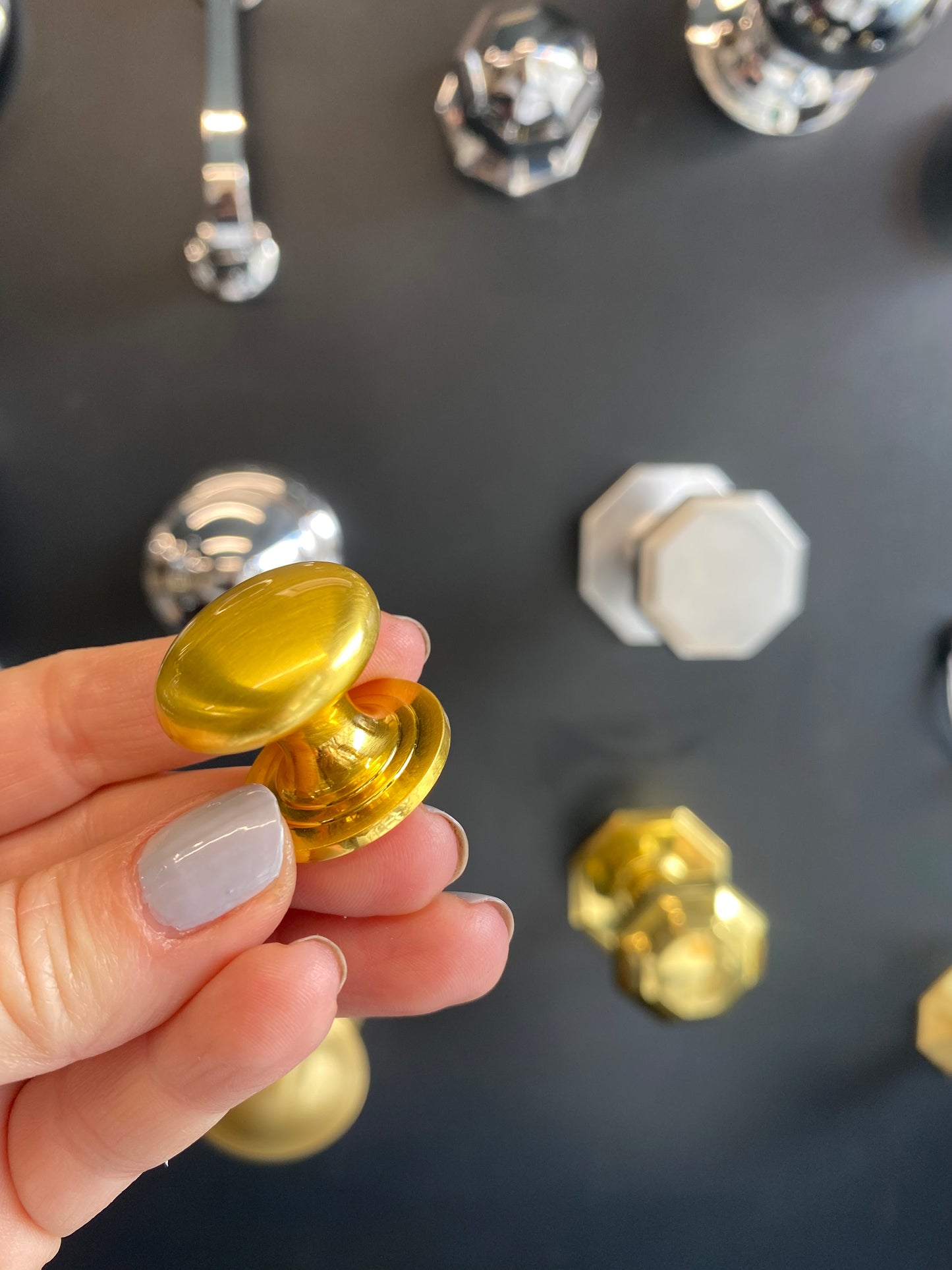 Satin brass cupboard knob 25mm