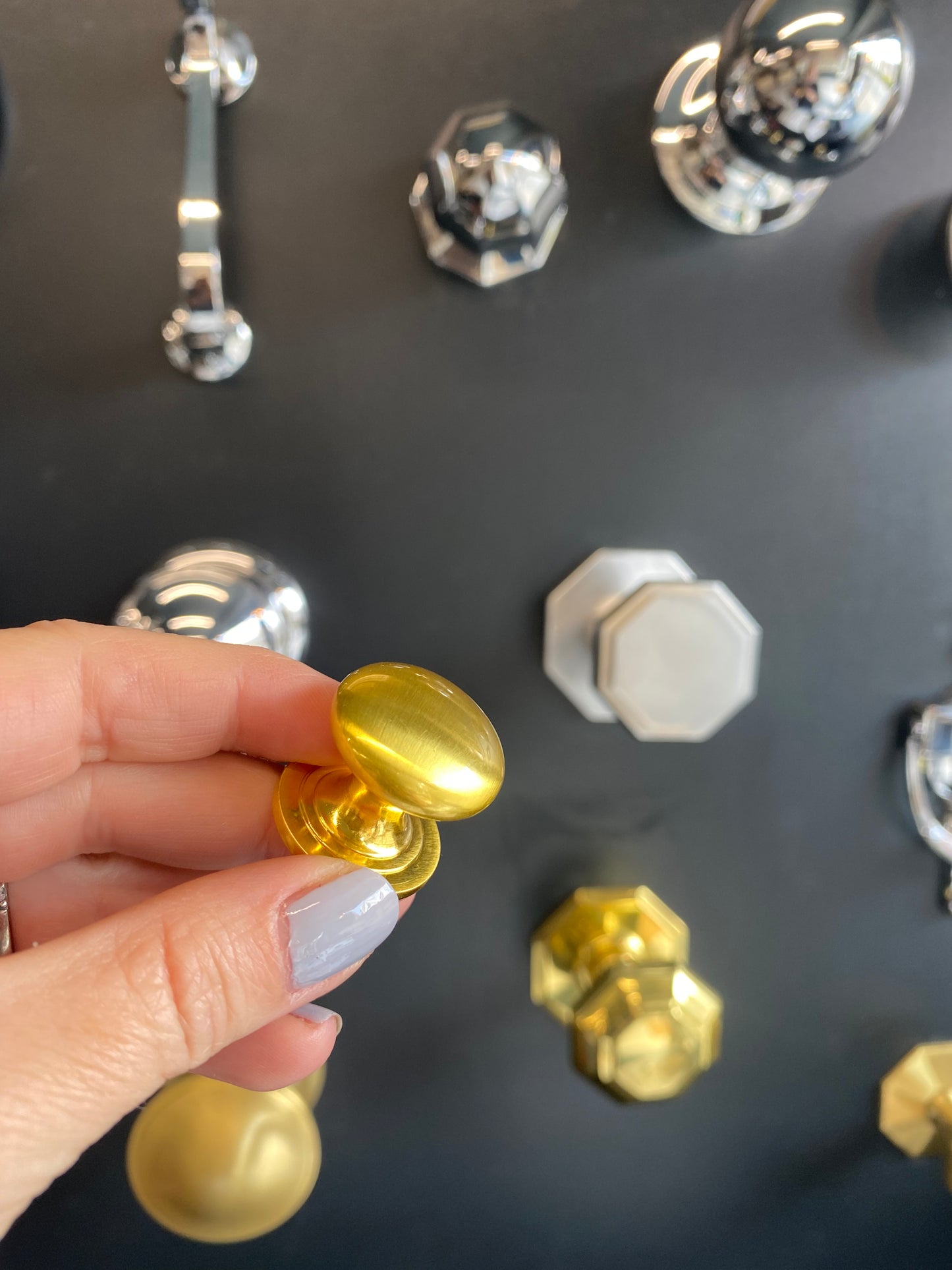 Satin brass cupboard knob 25mm