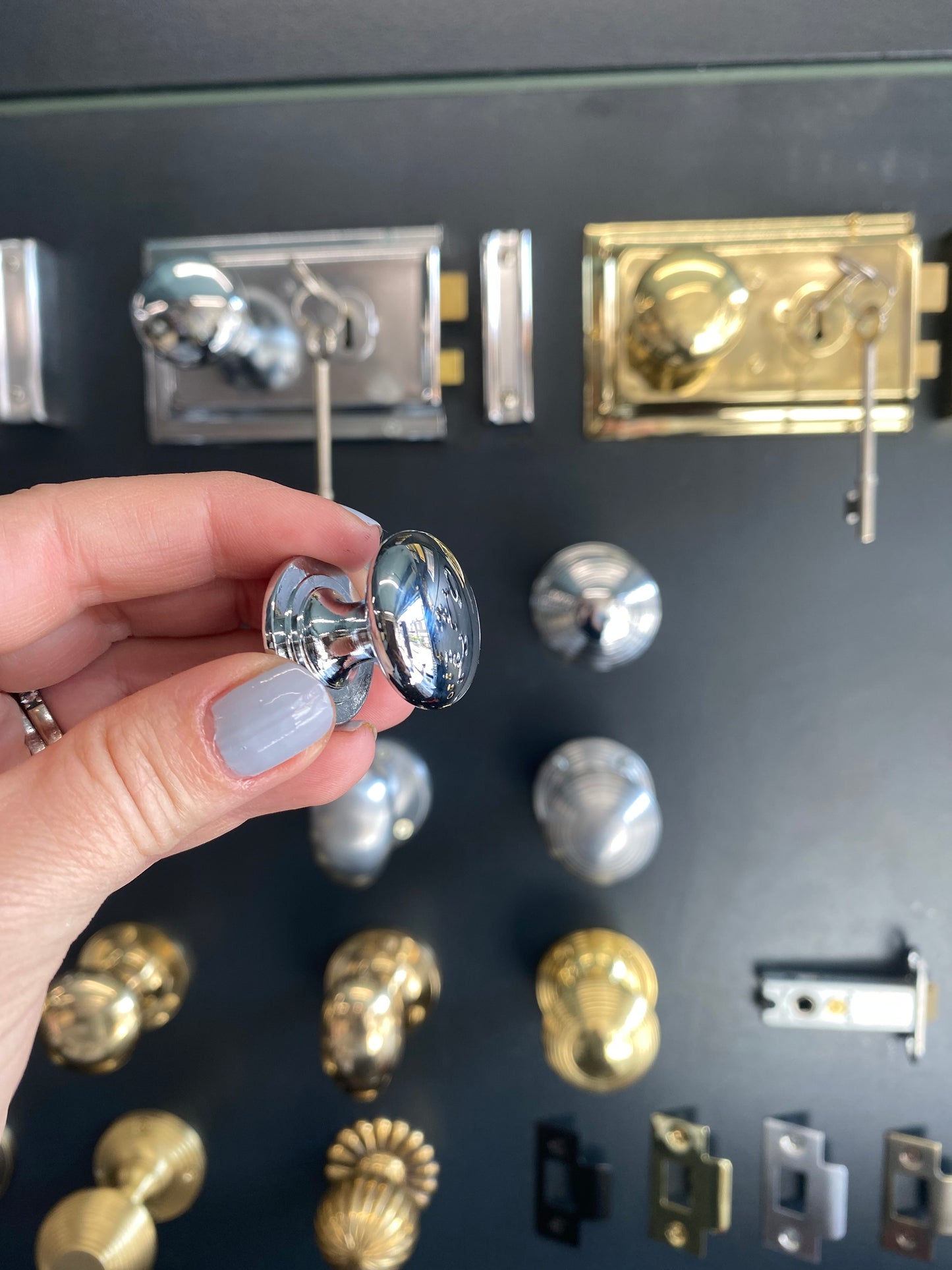 Polished chrome cupboard knob 38mm