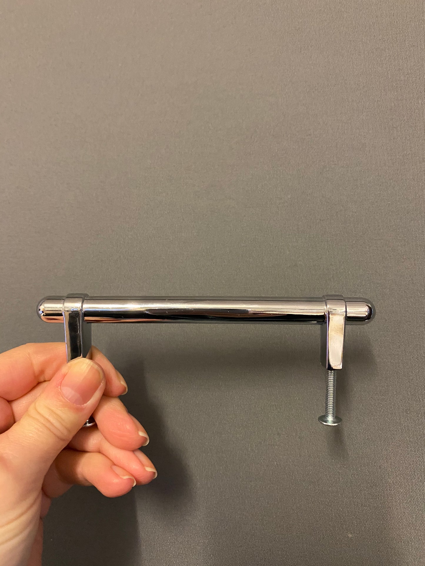 Polished chrome drawer pull