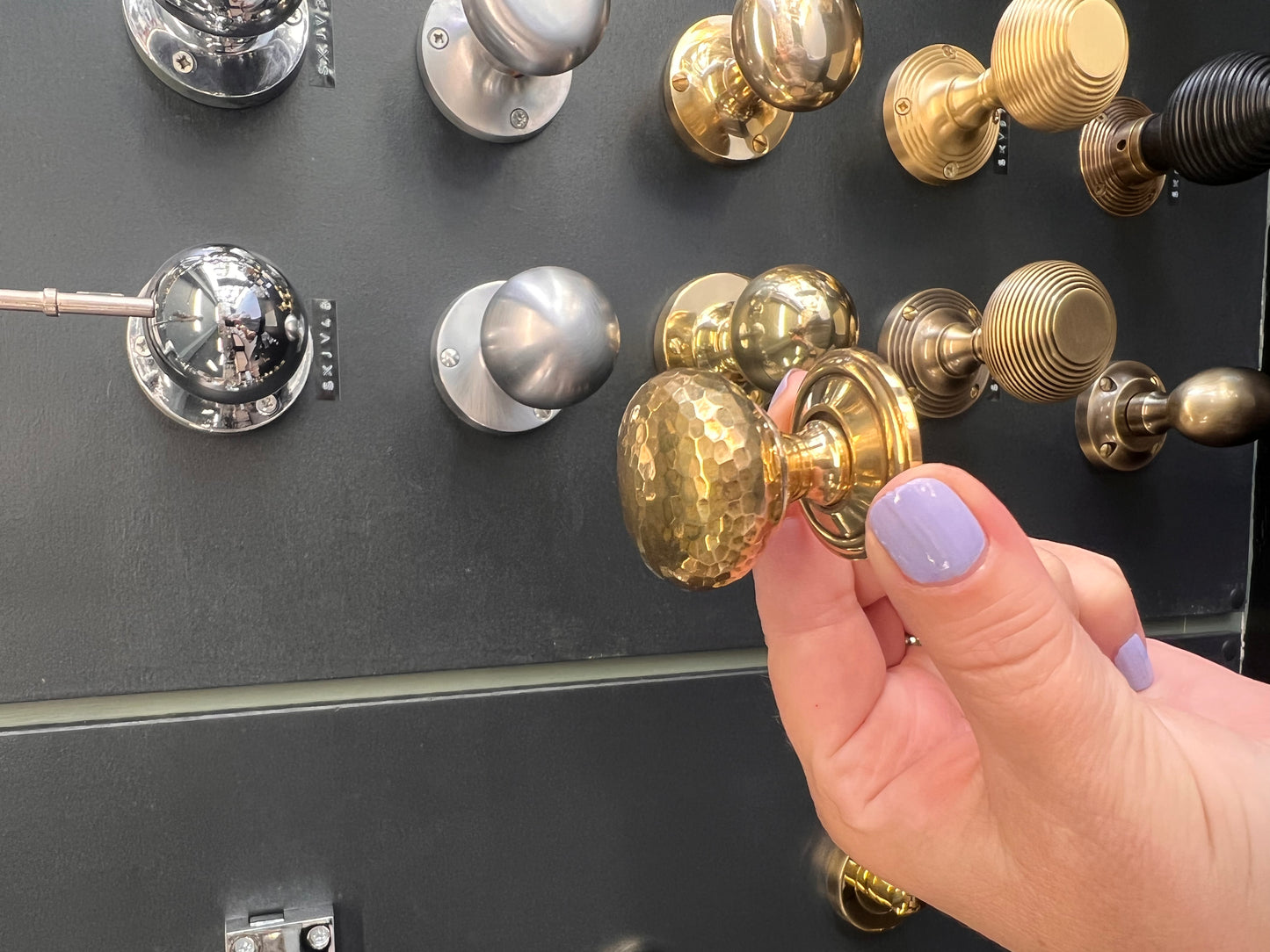 Aged Brass Hammered Mushroom Cabinet Knob