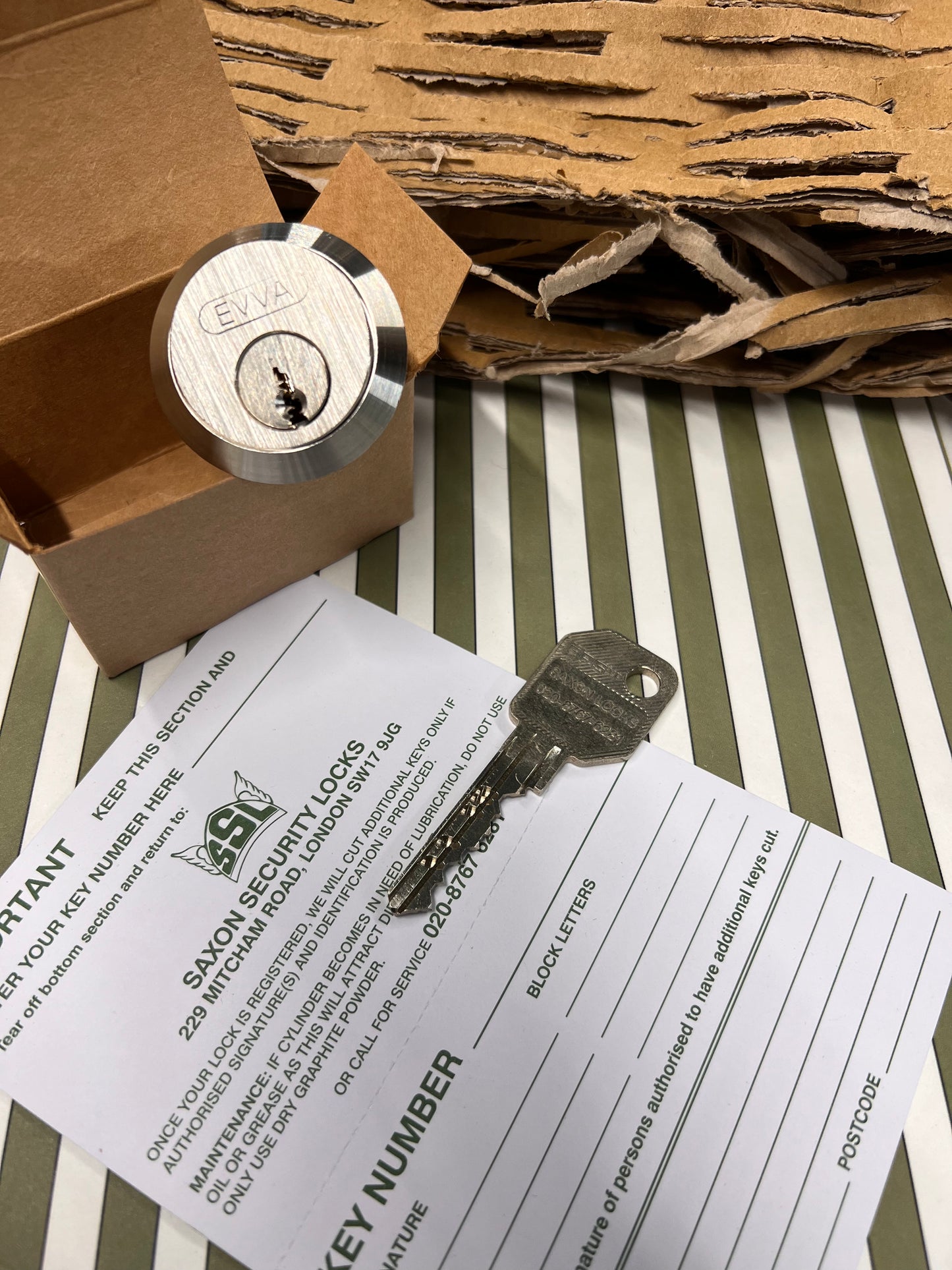 Saxon EPS registered cylinder in satin nickel