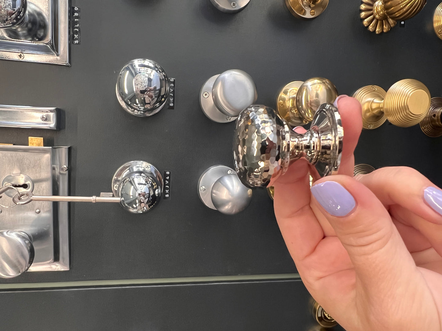 Polished Nickel Hammered Mushroom Cabinet Knob 32mm