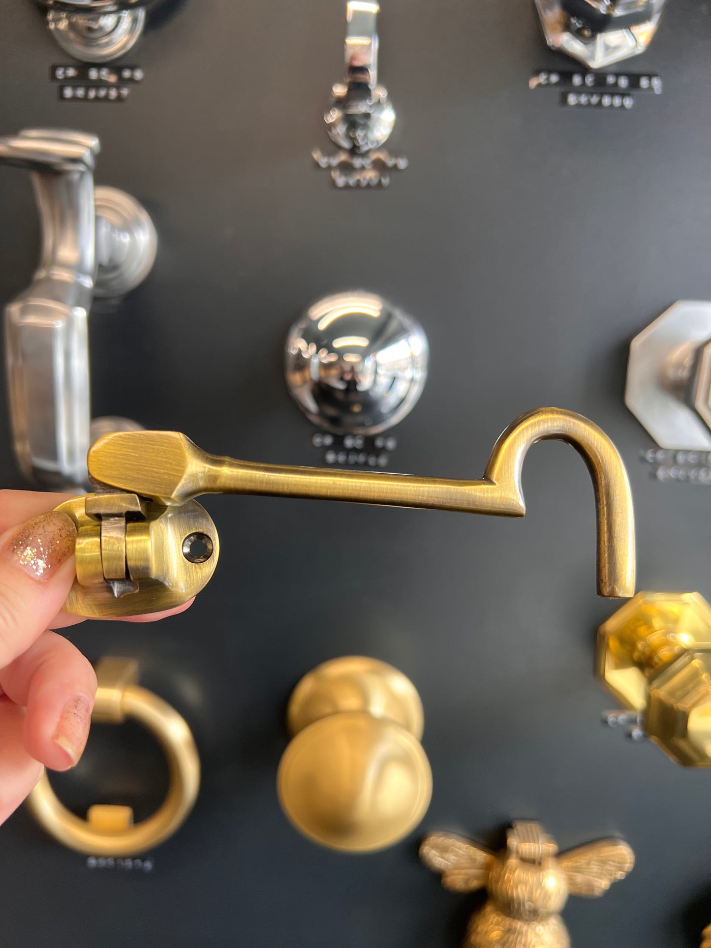 Antique brass cabin hook