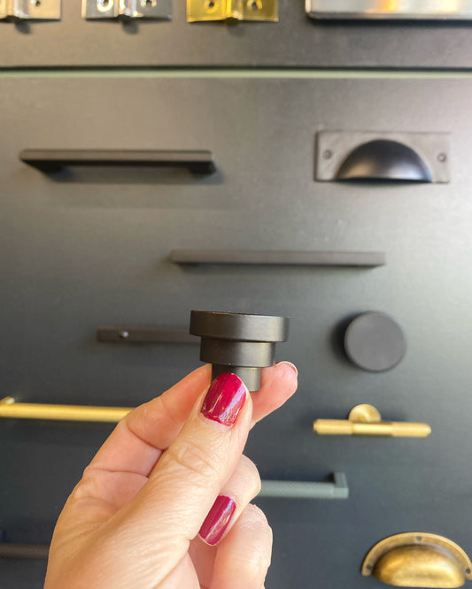 Matt Black Stepped Cabinet Knob