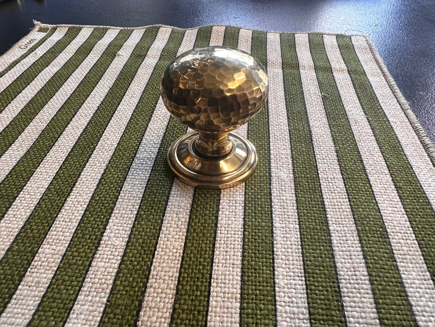 Aged Brass Hammered Mushroom Cabinet Knob