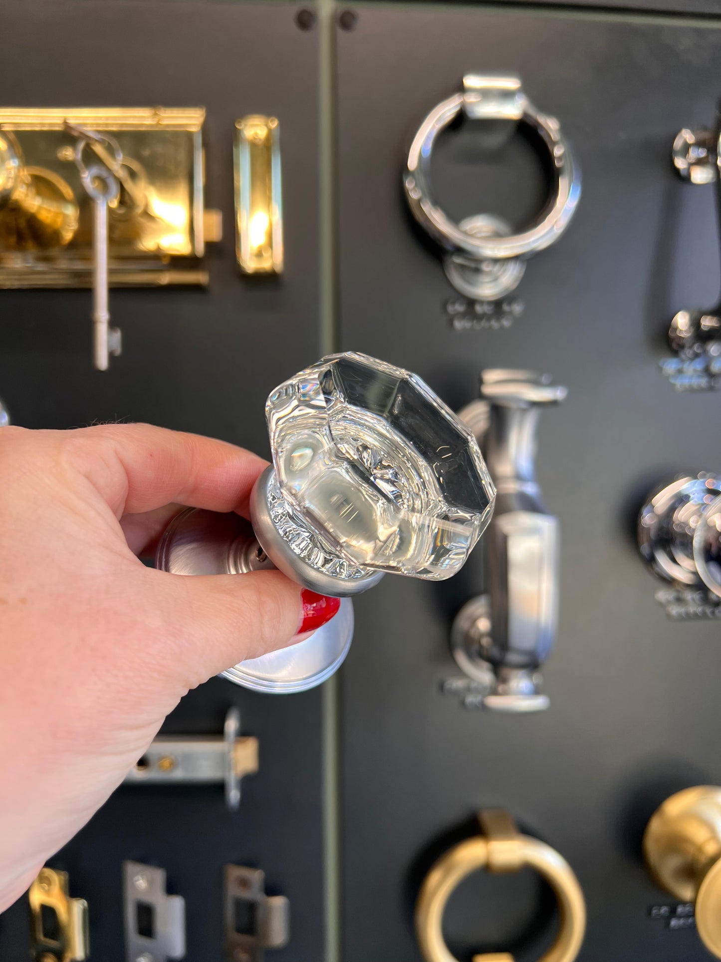 Flower Glass Mortice Door Knobs