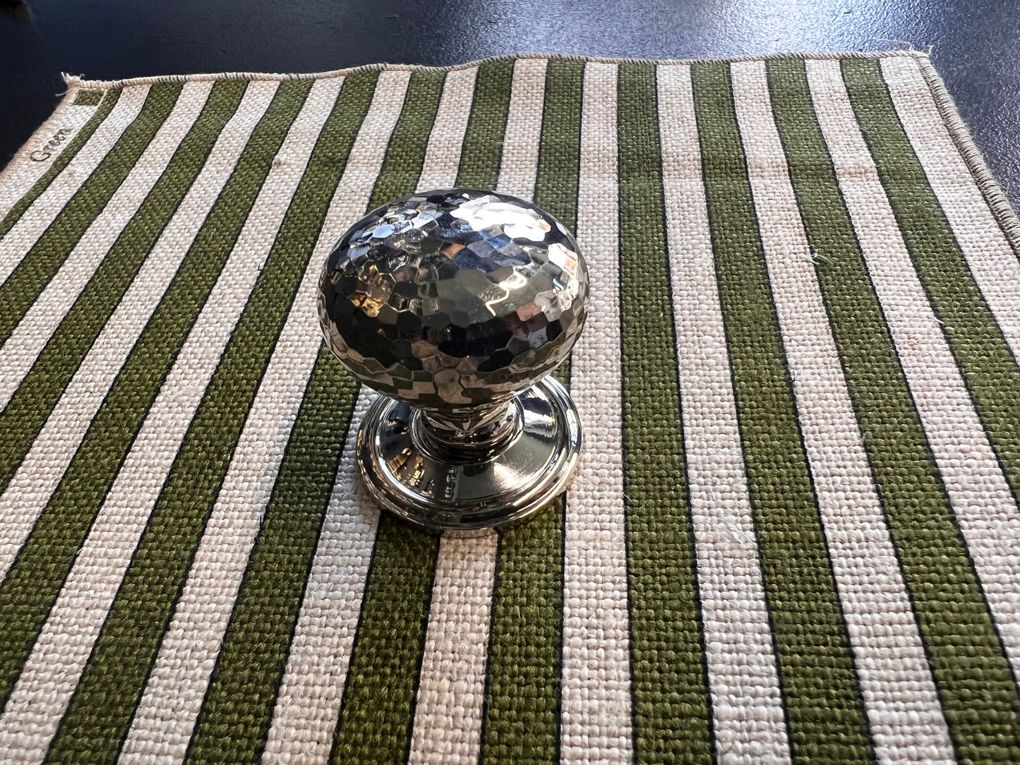 Polished Nickel Hammered Mushroom Cabinet Knob 32mm