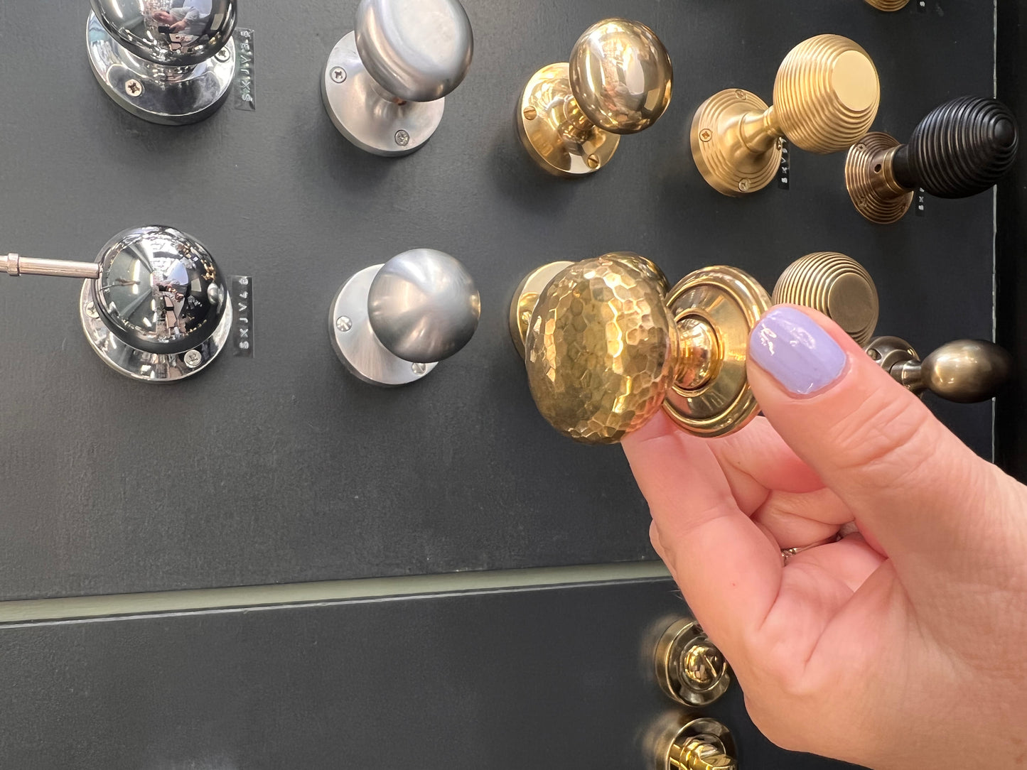 Aged Brass Hammered Mushroom Cabinet Knob