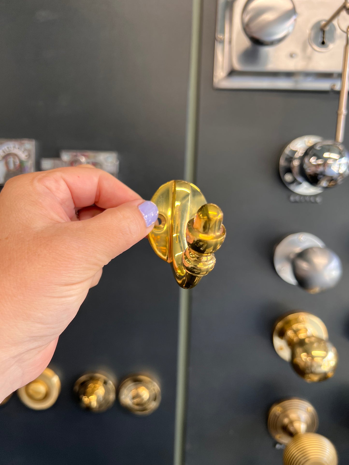 Polished brass single hook