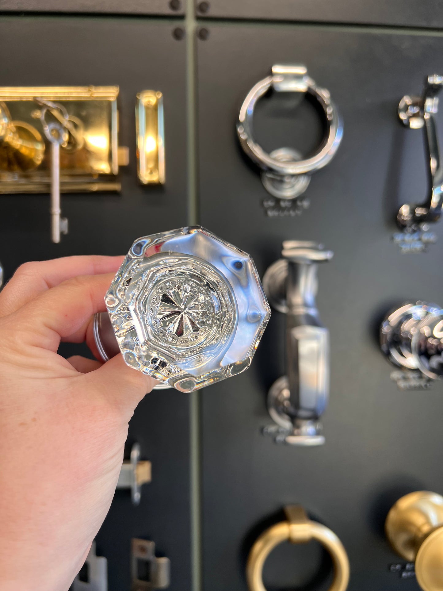 Flower Glass Mortice Door Knobs