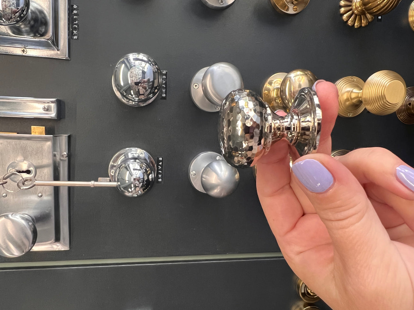 Polished Nickel Hammered Mushroom Cabinet Knob 32mm