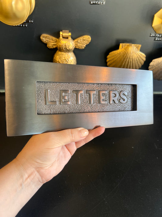 ‘Letters’ letter plate in matt bronze