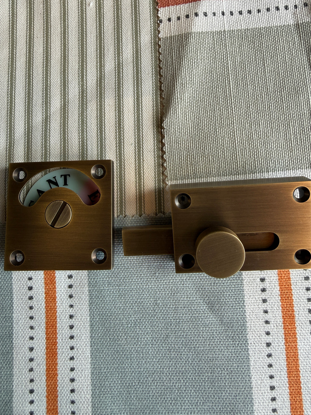 Antique brass brass square bathroom lock