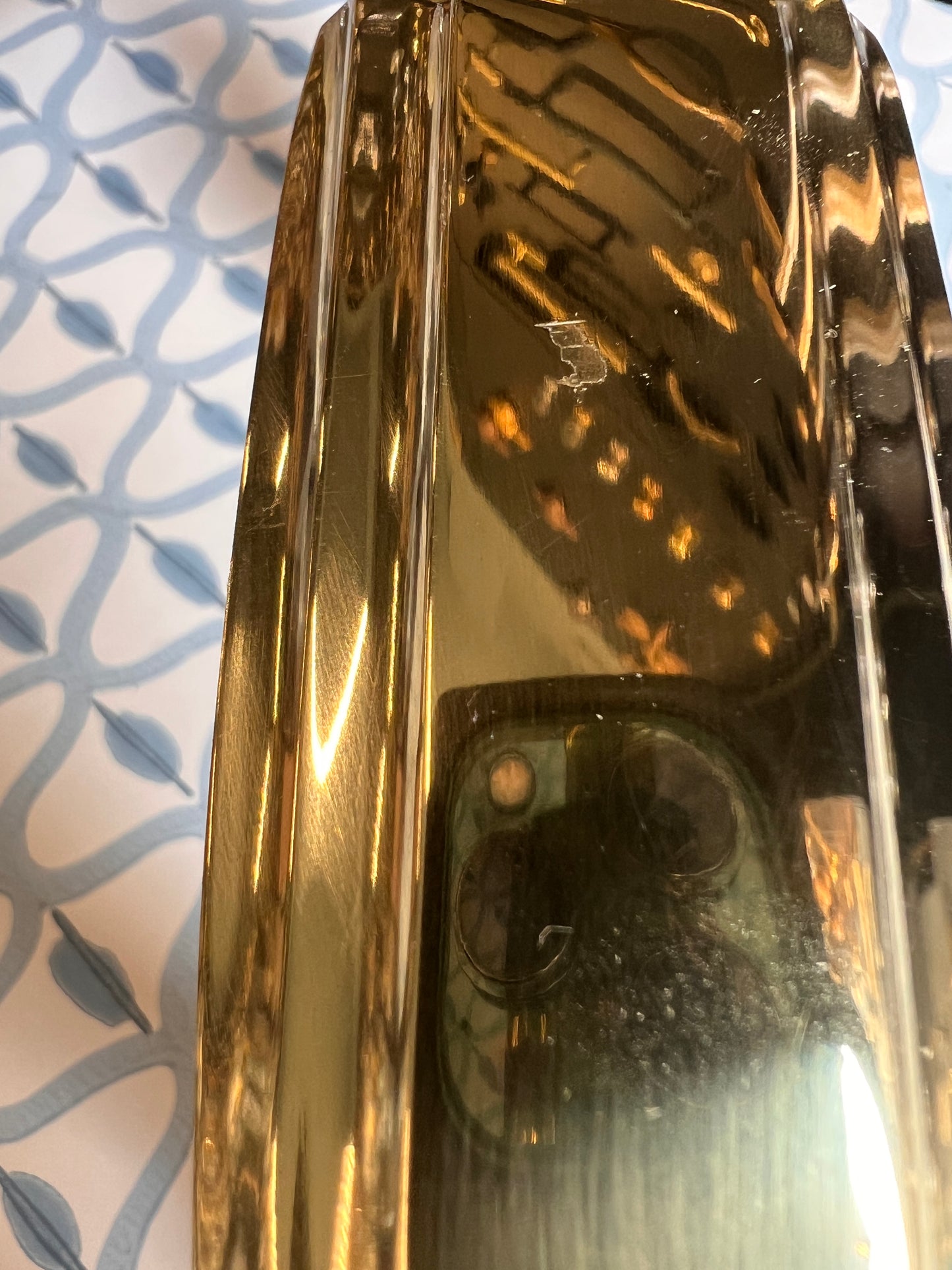 Polished brass heavy duty door knocker slight mark