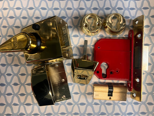 Era pair of Brass British Standard locks, keyed alike