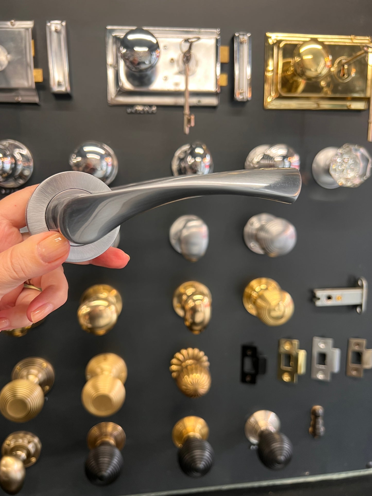 Satin Chrome Twist Lever Handles