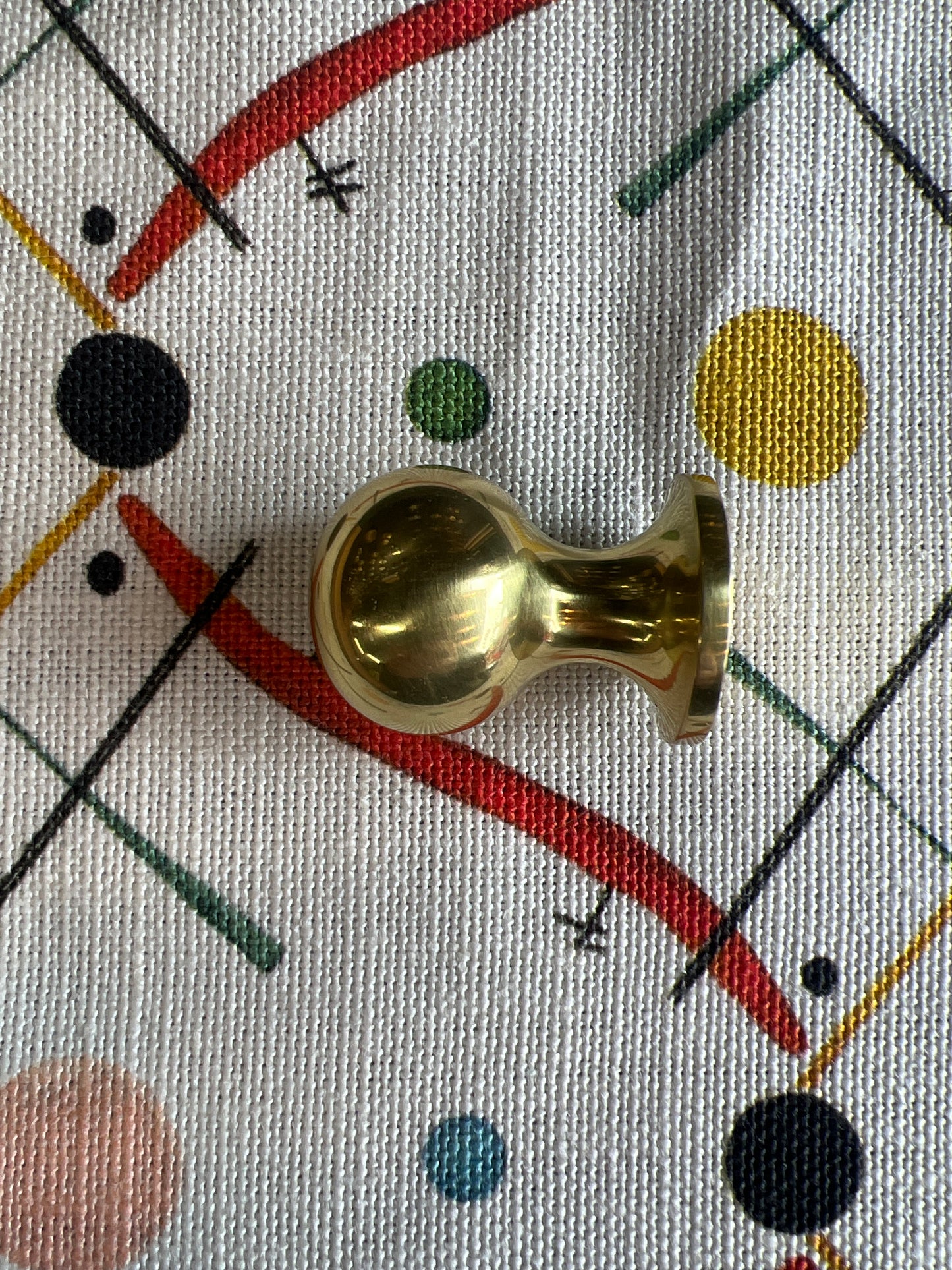 Polished brass classic 25mm ball knob
