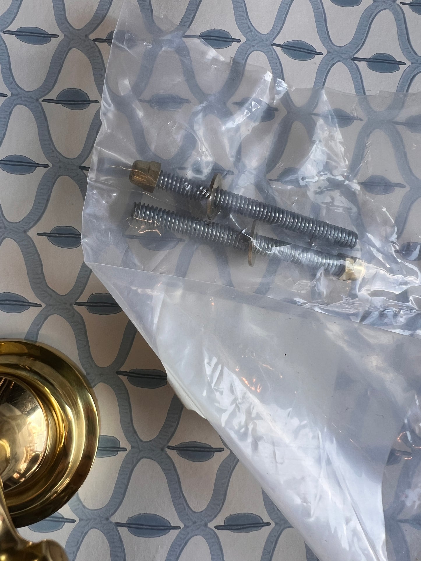 Polished brass heavy duty door knocker slight mark