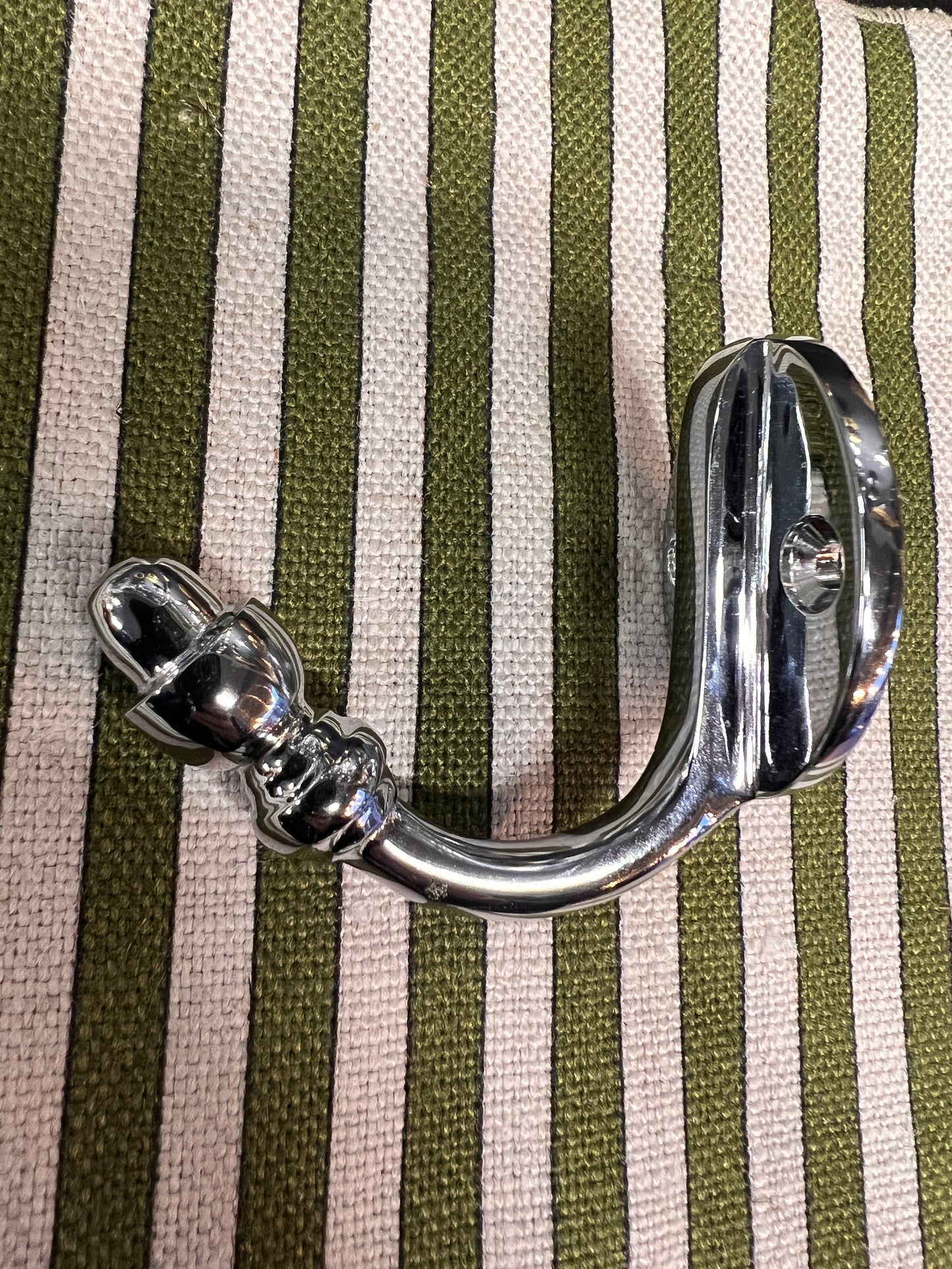 Polished chrome coat hook