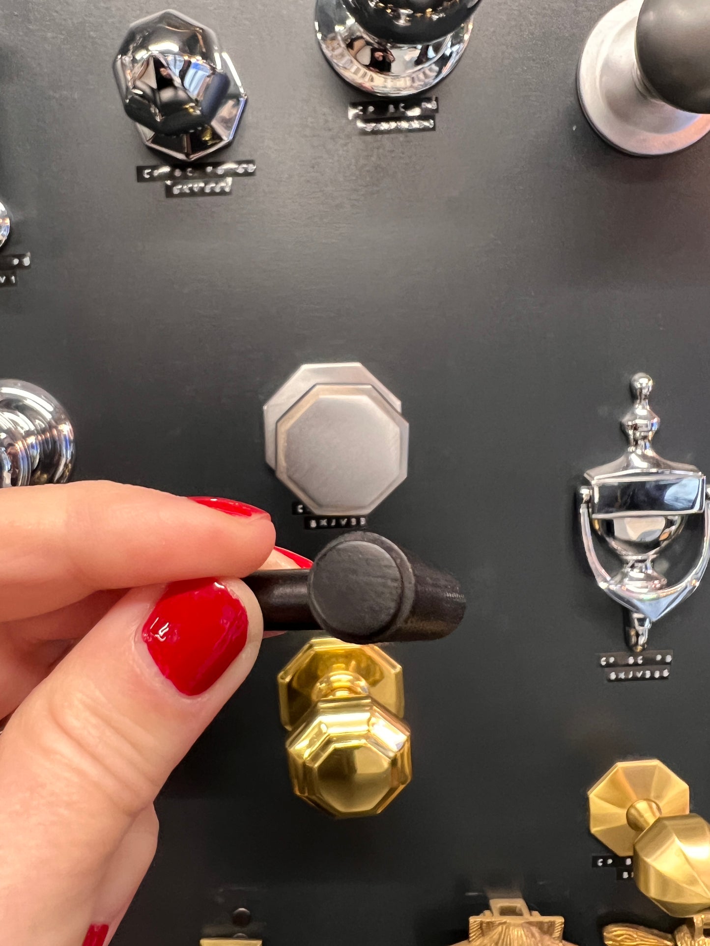 Matt black knurled cabinet pull