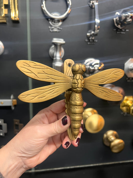 Nickel Dragonfly Door Knocker
