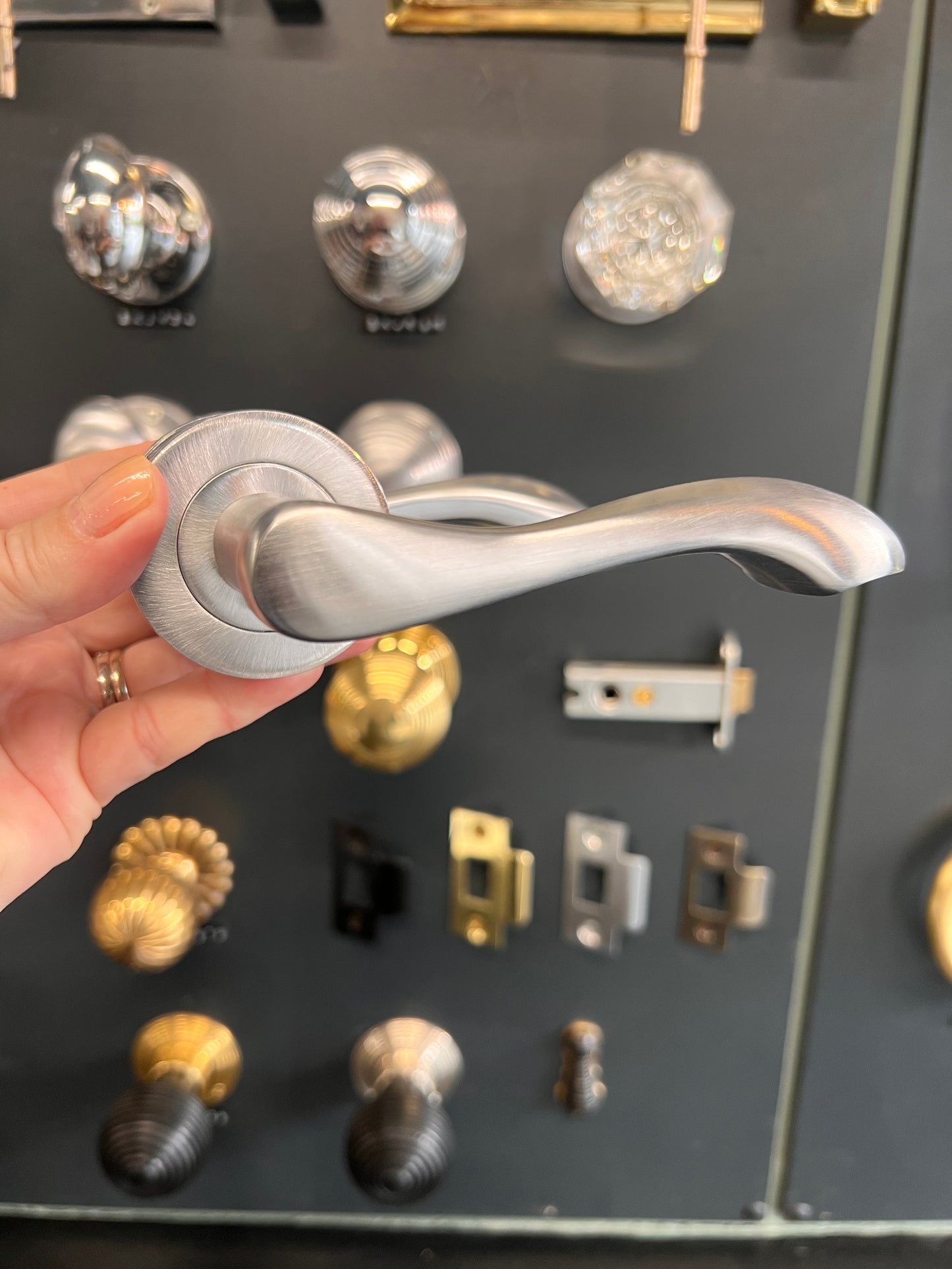 Satin Chrome Twirl lever handles