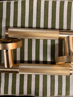 Bari knurled lever on rose door handles in satin brass