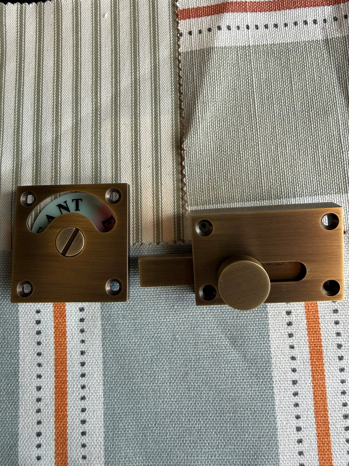 Antique brass brass square bathroom lock