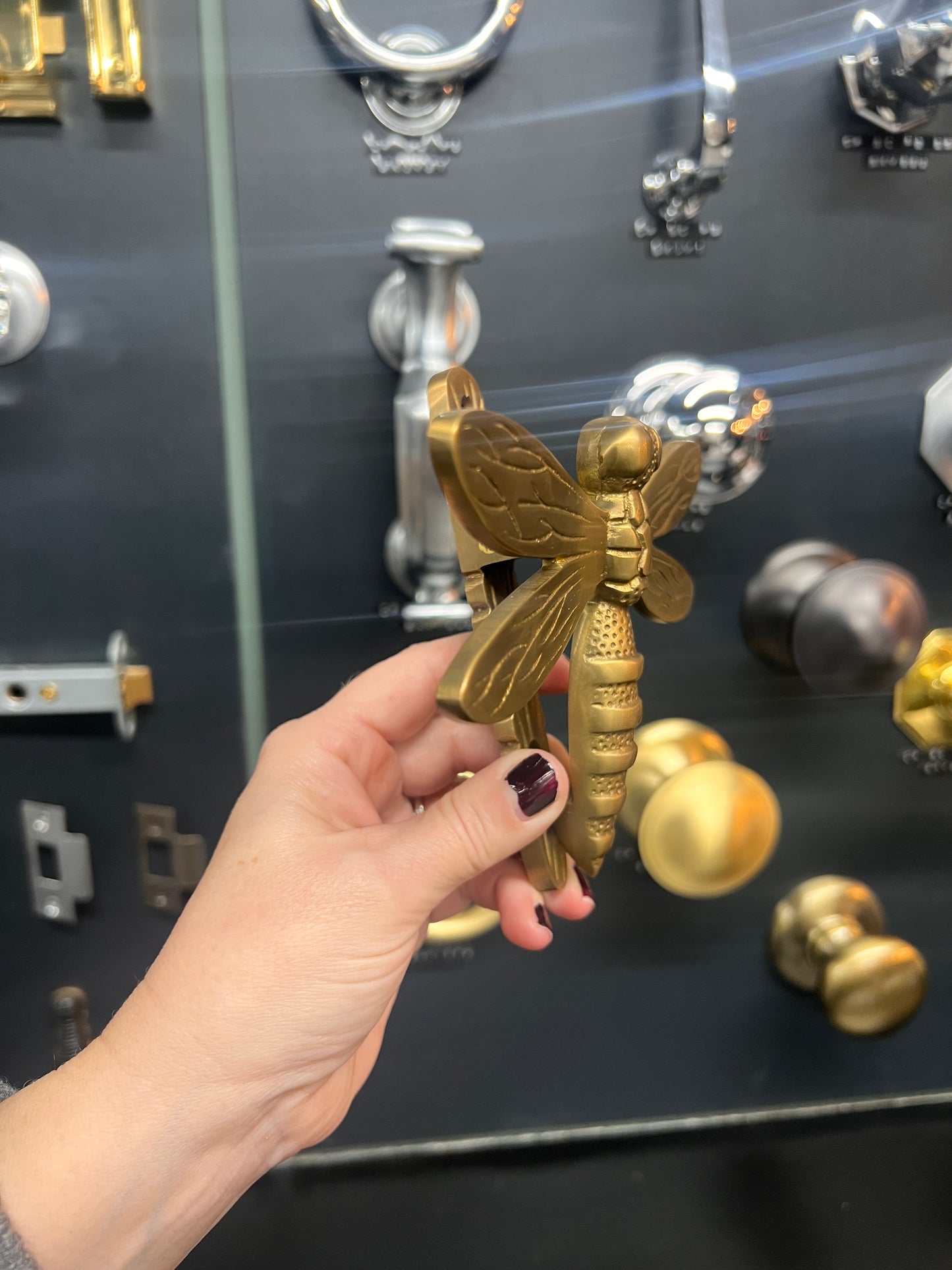 Nickel Dragonfly Door Knocker