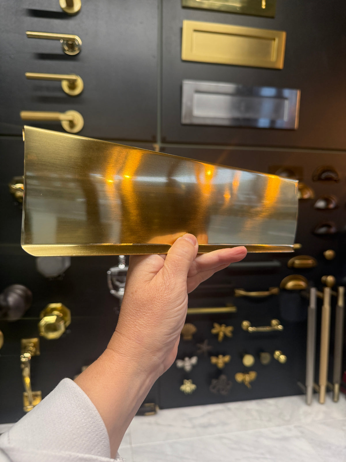 Small Polished Brass Interior Letter Tidy