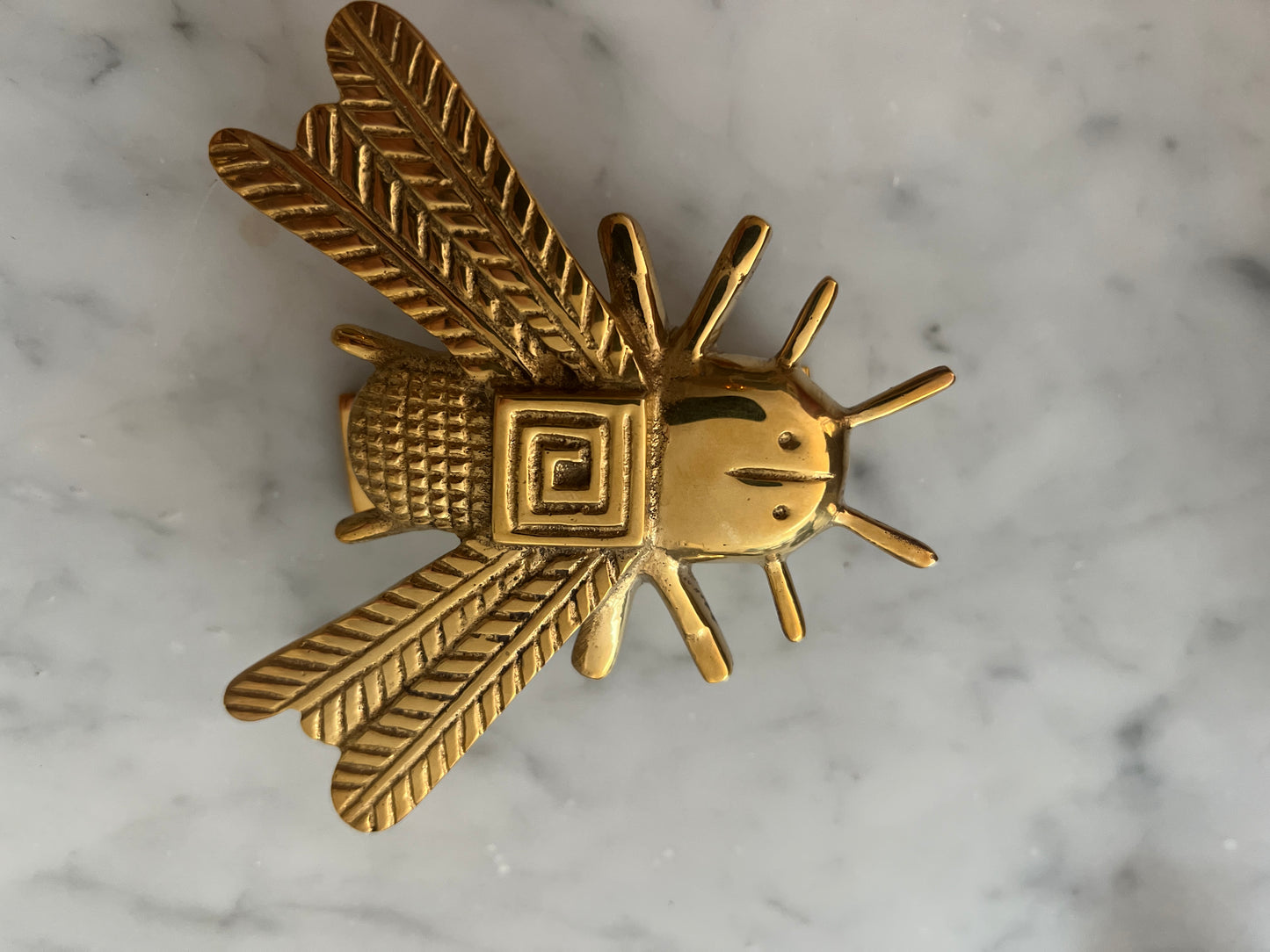 Brass beetle door knocker