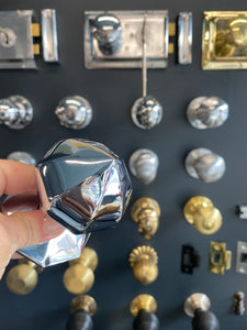 Faceted centre door knob Polished Chrome