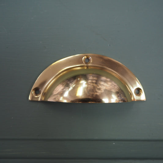 Polished brass drawer pull