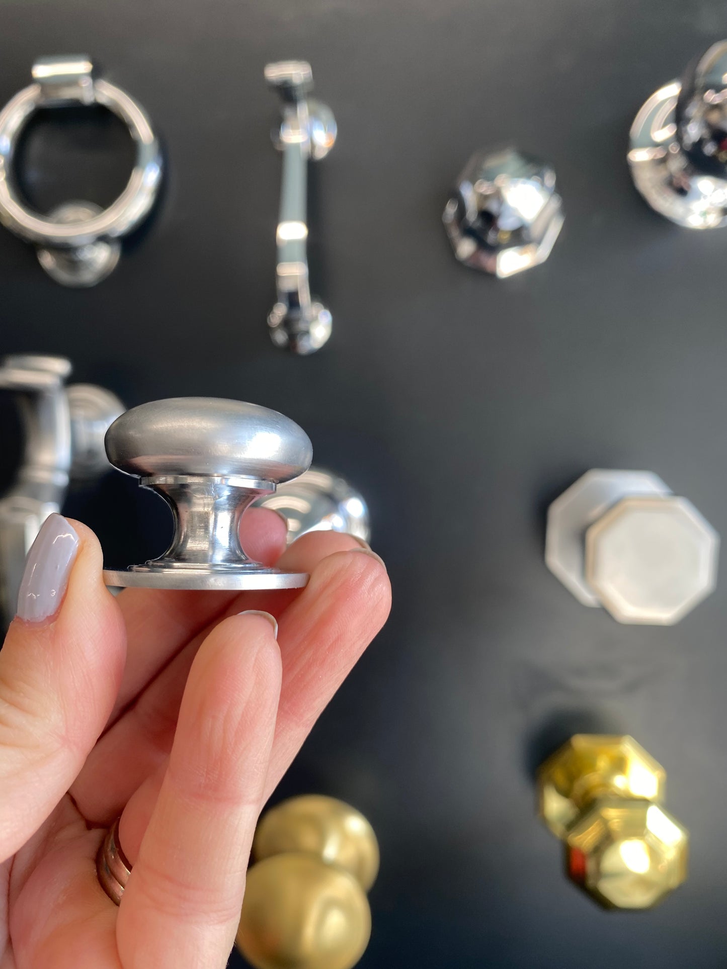 Satin chrome cabinet knob 41mm
