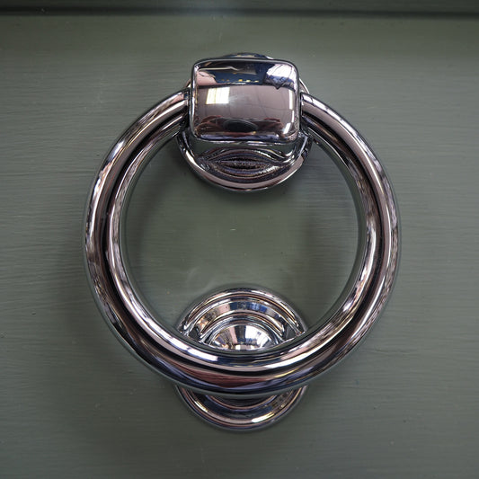 Polished chrome ring knocker