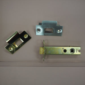 100mm double sprung tubular latch Brass and/or silver plates