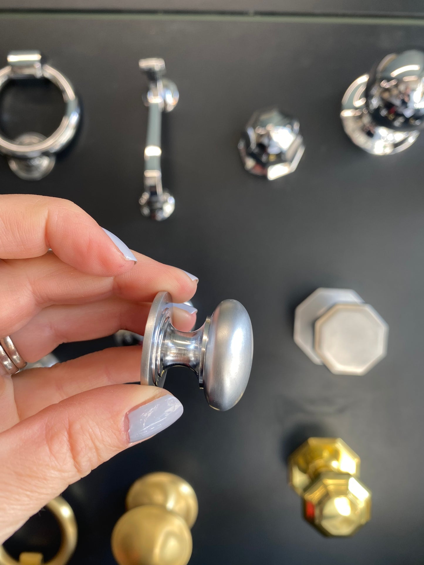 Satin chrome cabinet knob 41mm