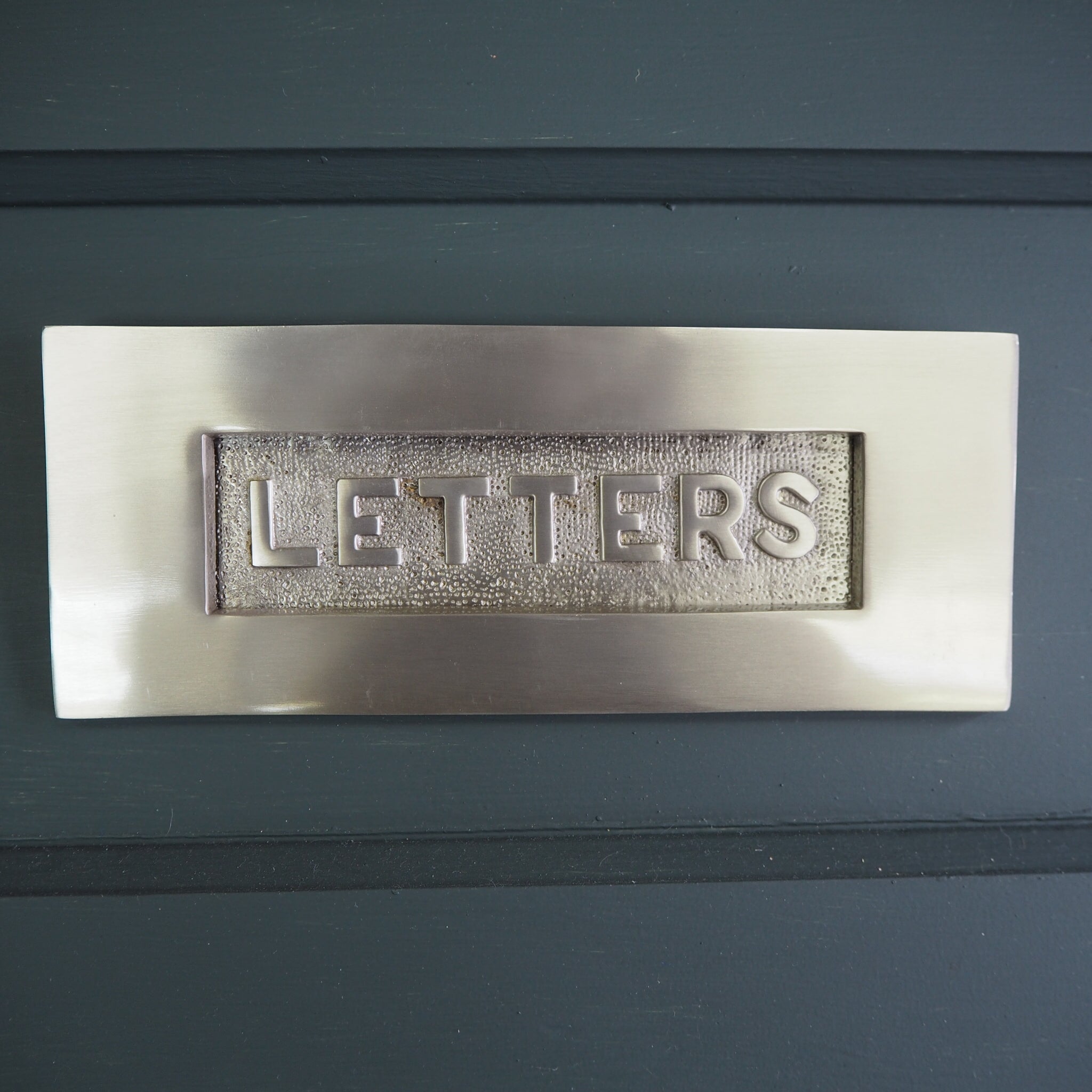 ‘Letters’ letter plate in satin chrome