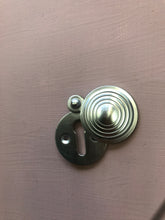 Load image into Gallery viewer, Satin chrome reeded escutcheon