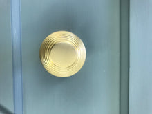 Load image into Gallery viewer, Satin brass reeded mortice knobs