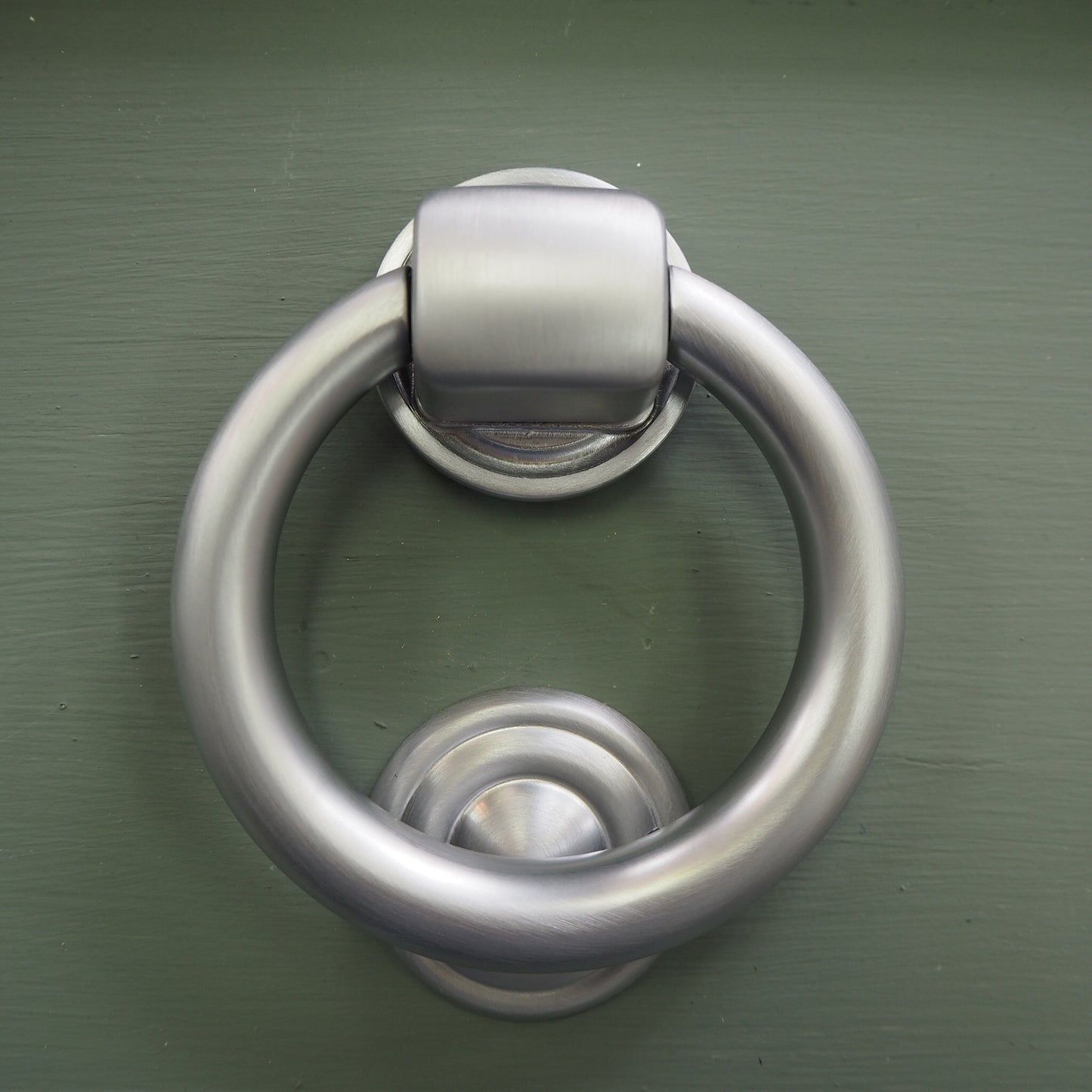 Satin chrome ring knocker