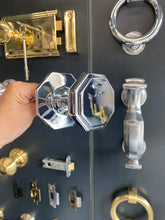 Load image into Gallery viewer, Flat octagonal centre door knob Polished Chrome