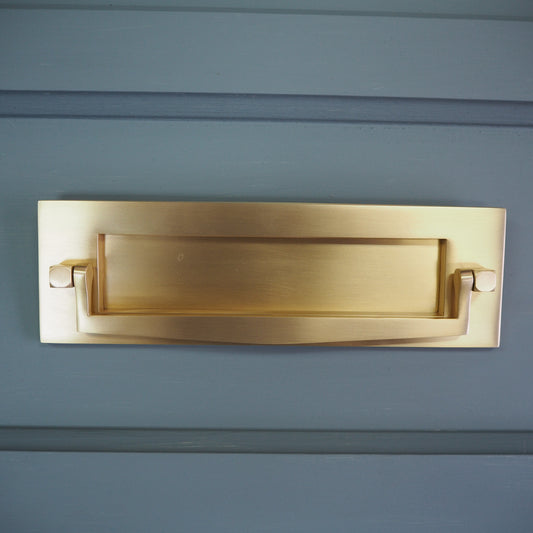 Satin brass postal letter plate