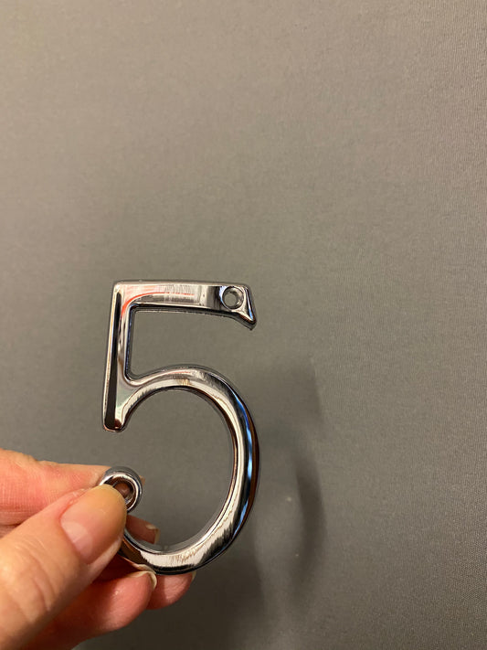 Polished chrome “5”